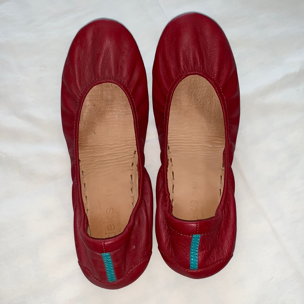 Tieks, red, size 10